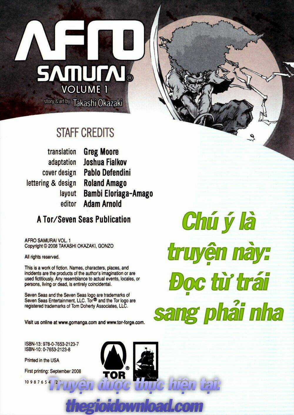 Afro Samurai - Samurai Báo Thù Chapter 1 trang 1