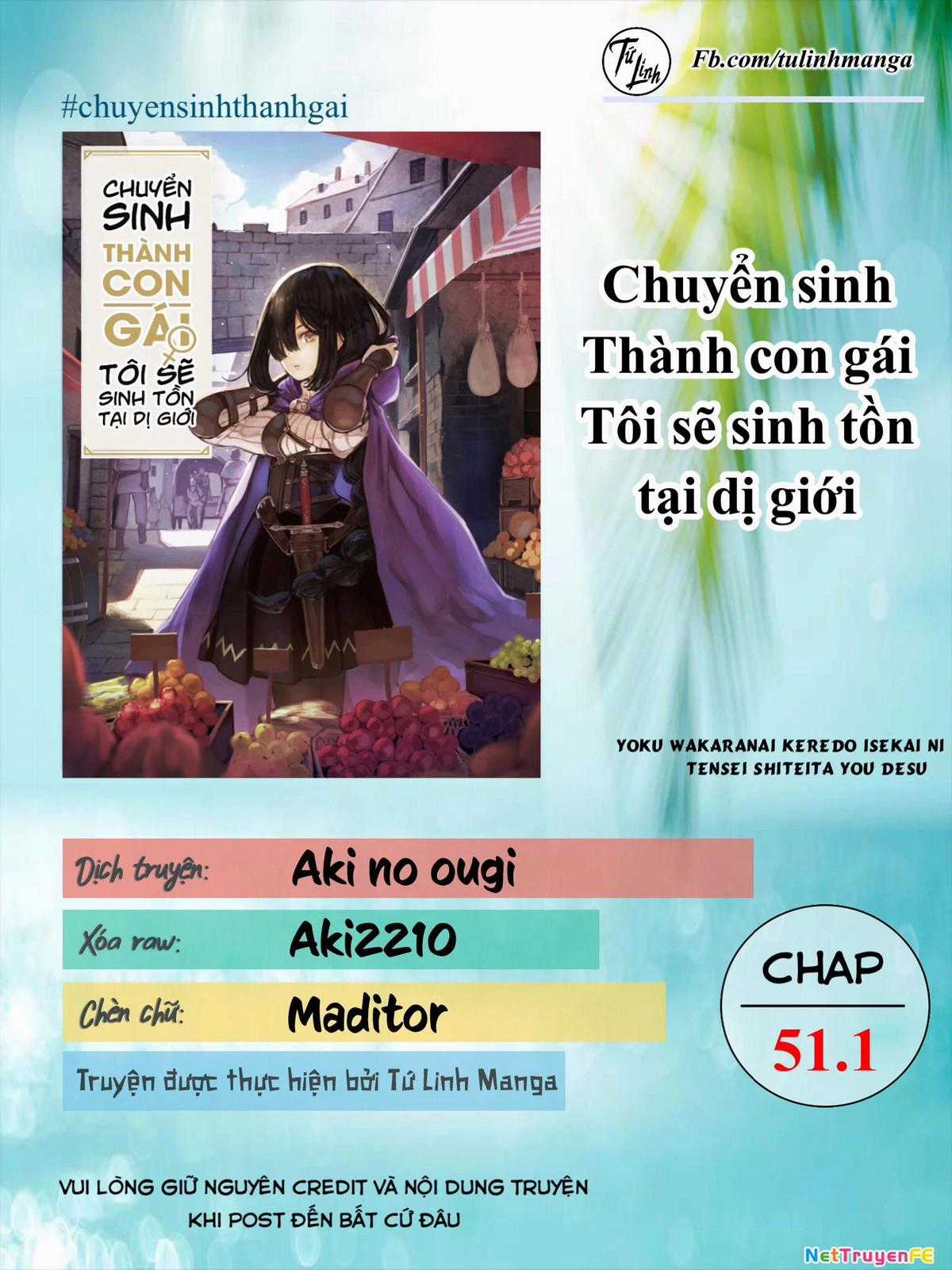 Chuyển Sinh Thành Con Gái, Tôi Sẽ Sinh Tồn Tại Dị Giới Chapter 51.1 trang 1