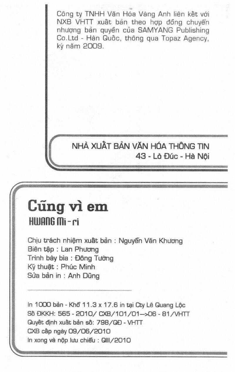 Cũng Vì Em Chapter 10 trang 1