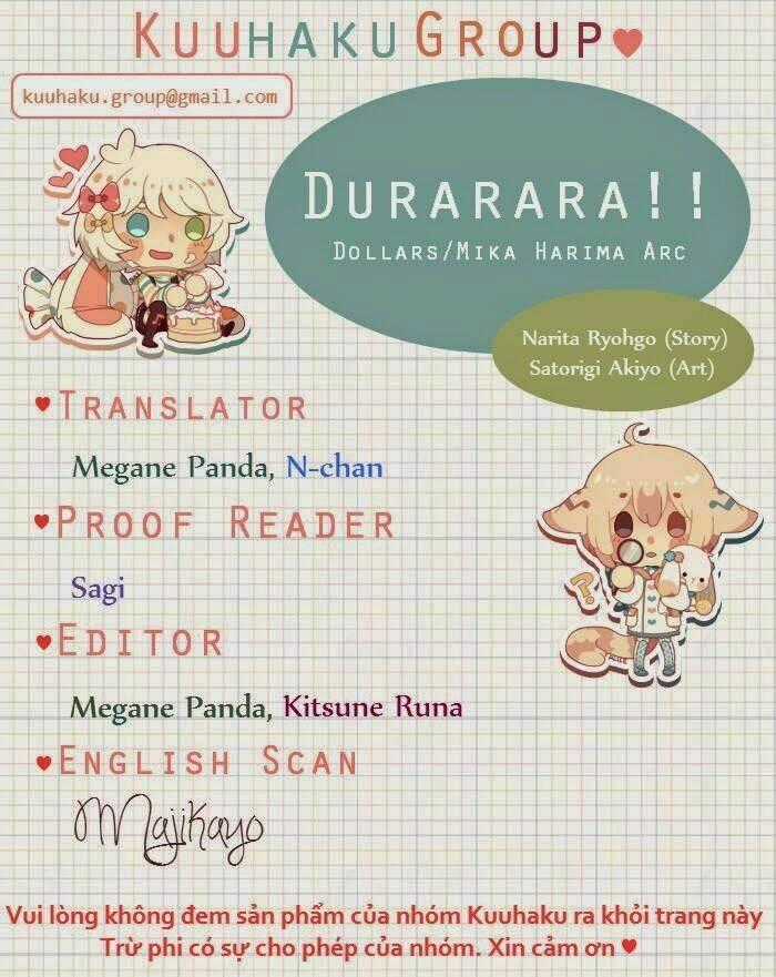 Durarara!! - Dollars/Mika Harima Arc Chapter 1 trang 0