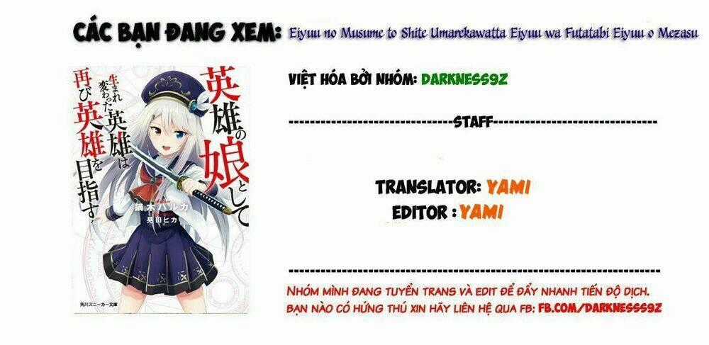 Eiyuu No Musume To Shite Umarekawatta Eiyuu Wa Futatabi Eiyuu O Mezasu Chapter 7.1 trang 0