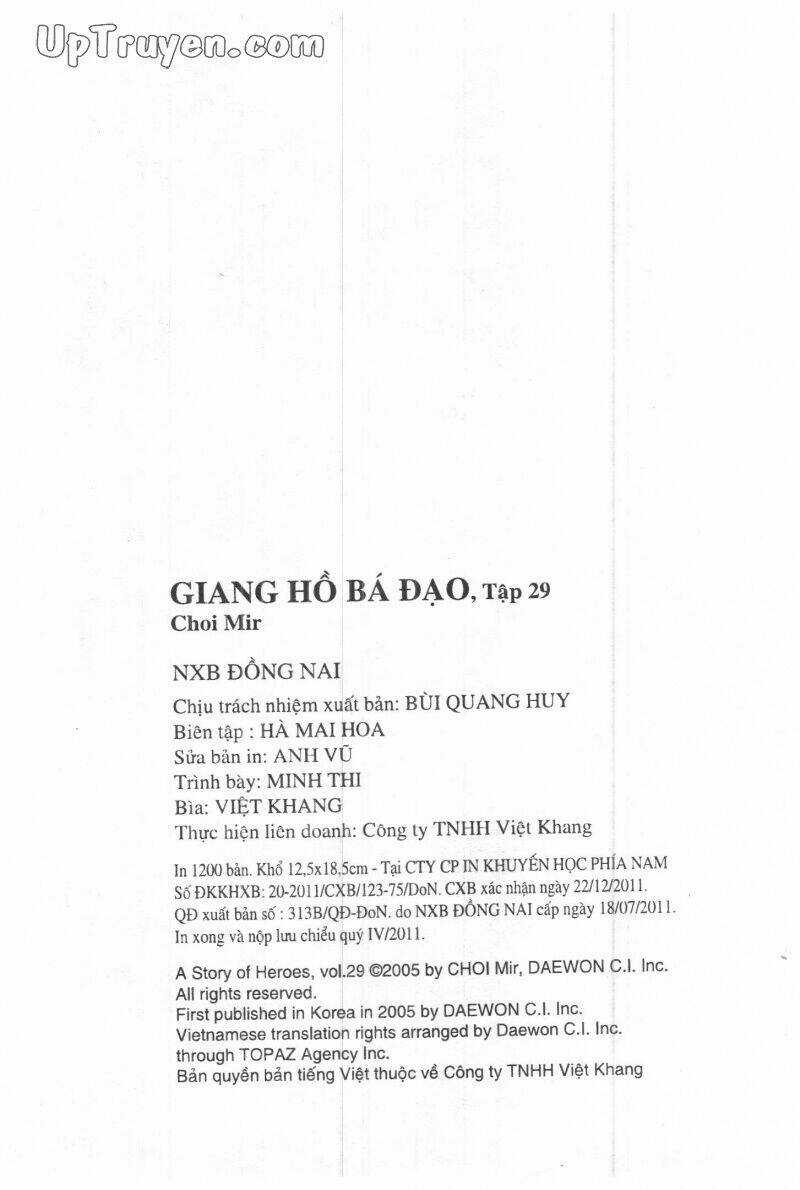 Giang Hồ Bá Đạo Ký Chapter 29 trang 1