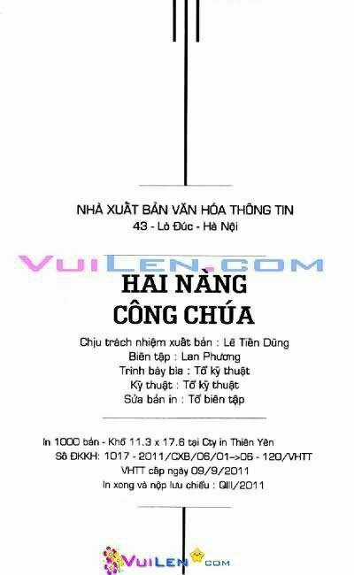 Hai Nàng Công Chúa Chapter 1 trang 1