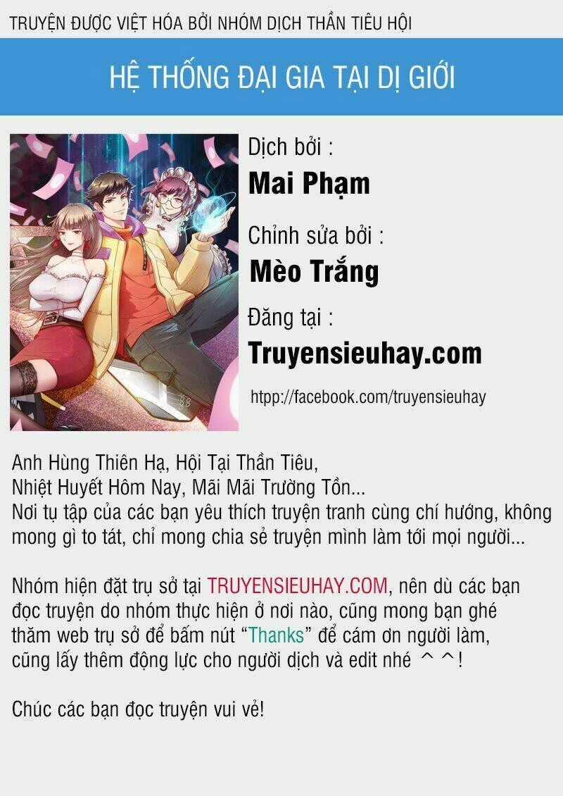 Hệ Thống Đại Gia Tại Dị Giới Chapter 1 trang 0