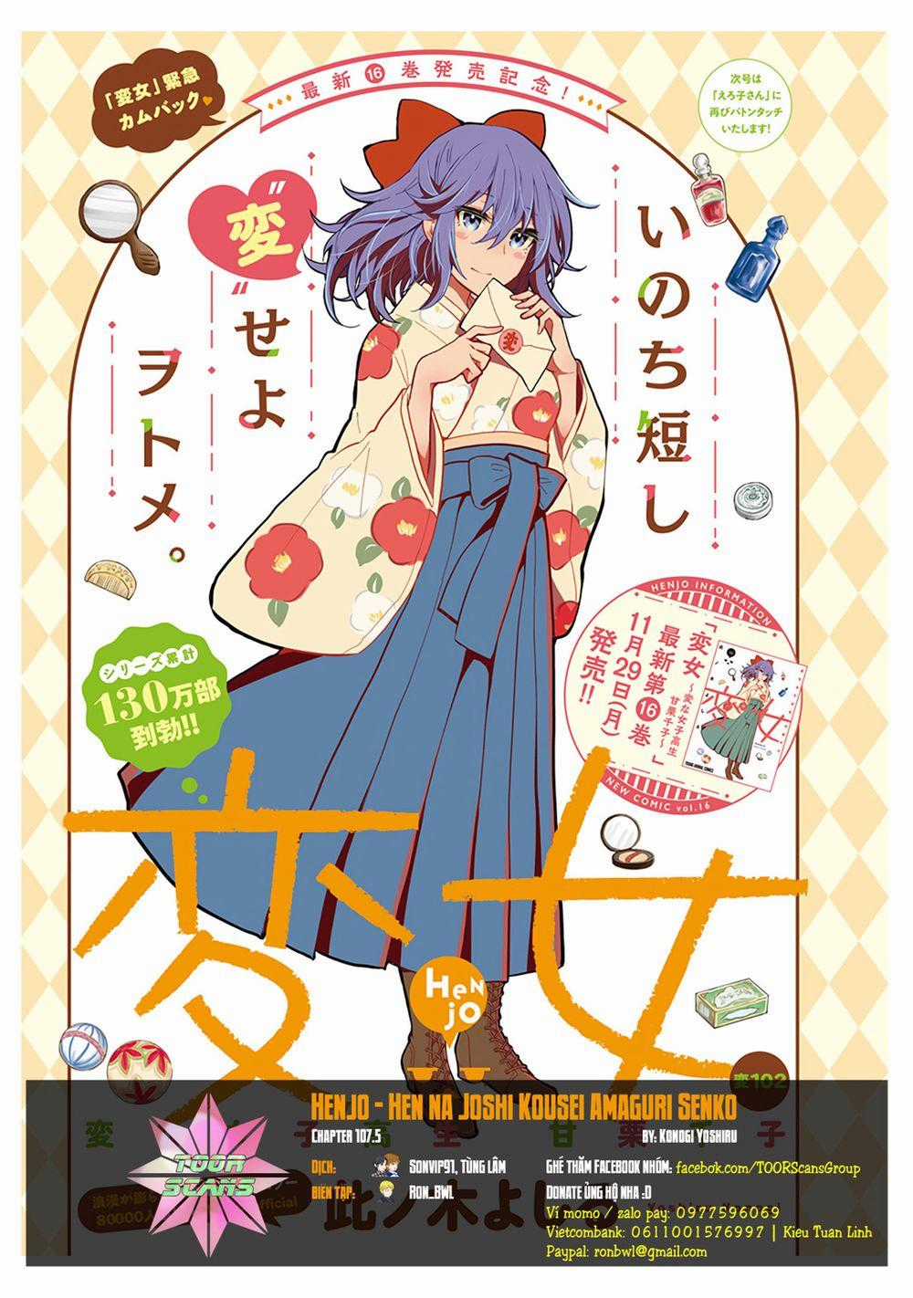 Henjo - Hen Na Joshi Kousei Amaguri Chiko Chapter 107.5 trang 0