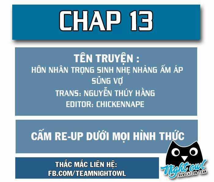 Hôn Nhân Trọng Sinh Nhẹ Nhàng Ấm Áp Sủng Vợ Chapter 13 trang 0