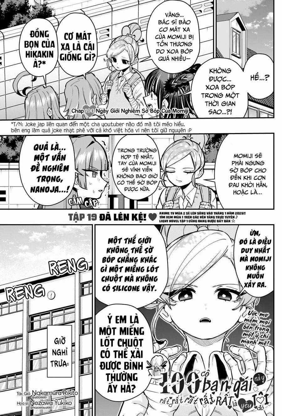 Kimi No Koto Ga Dai Dai Dai Dai Daisuki Na 100-Ri No Kanojo Chapter 190 trang 1