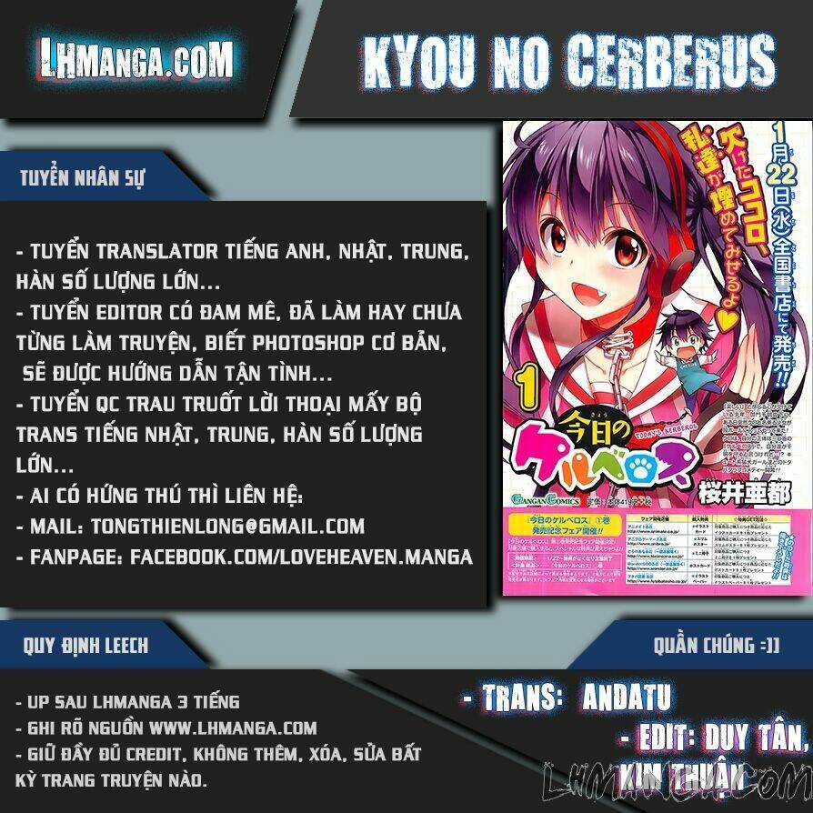 Kyou No Cerberus Chapter 10 trang 0