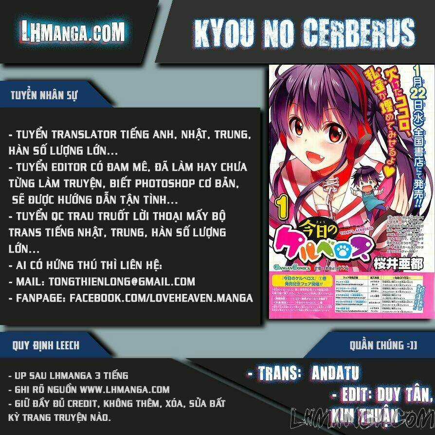 Kyou No Cerberus Chapter 11 trang 0