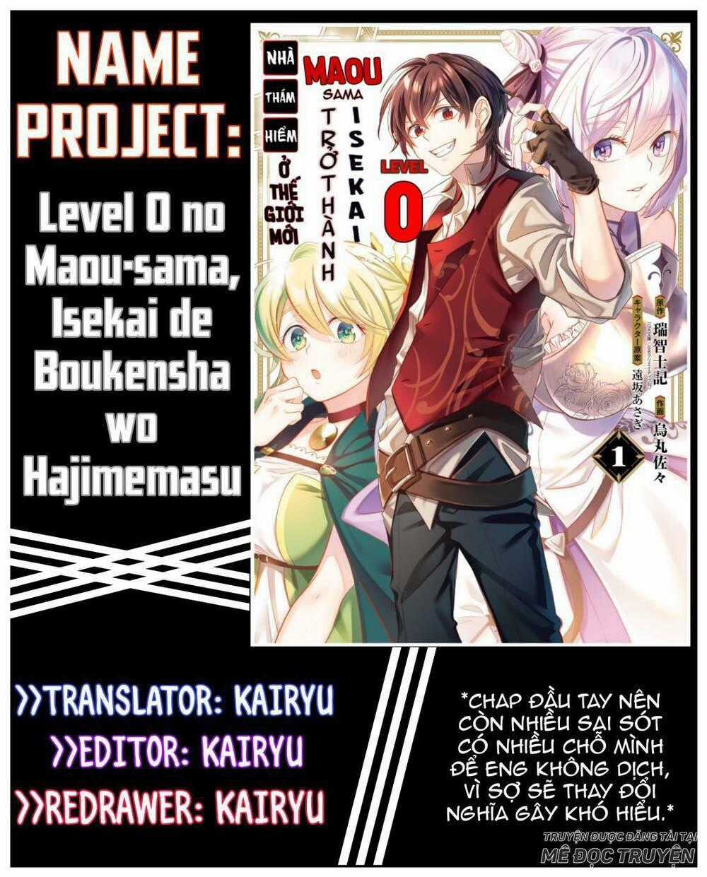 Level 0 No Maou-Sama, Isekai De Boukensha Wo Hajimemasu Chapter 1.1 trang 0