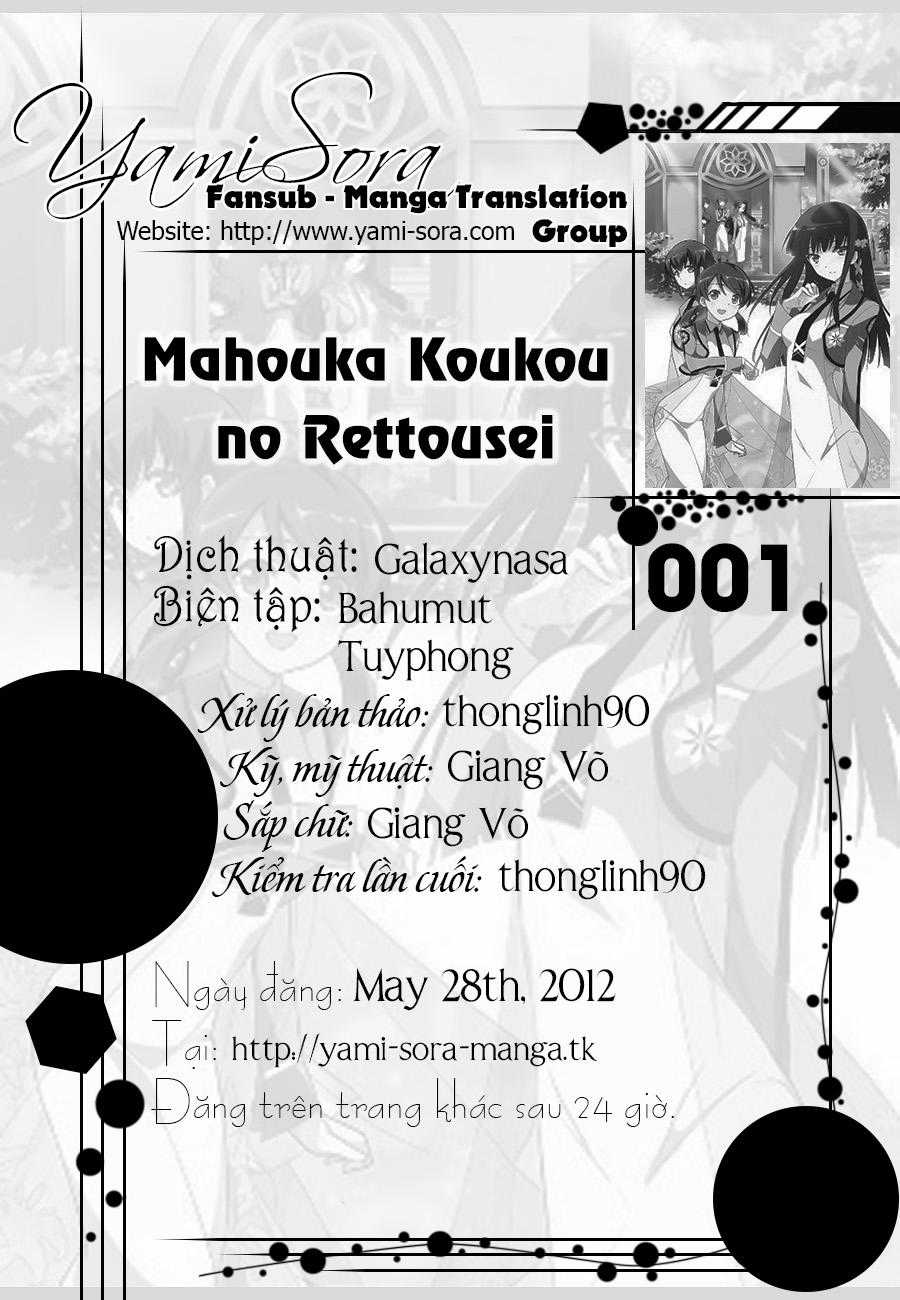 Mahouka Koukou No Rettousei - Nyuugaku Hen Chapter 1 trang 0