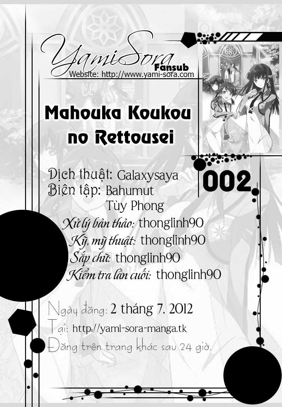 Mahouka Koukou No Rettousei - Nyuugaku Hen Chapter 2 trang 0