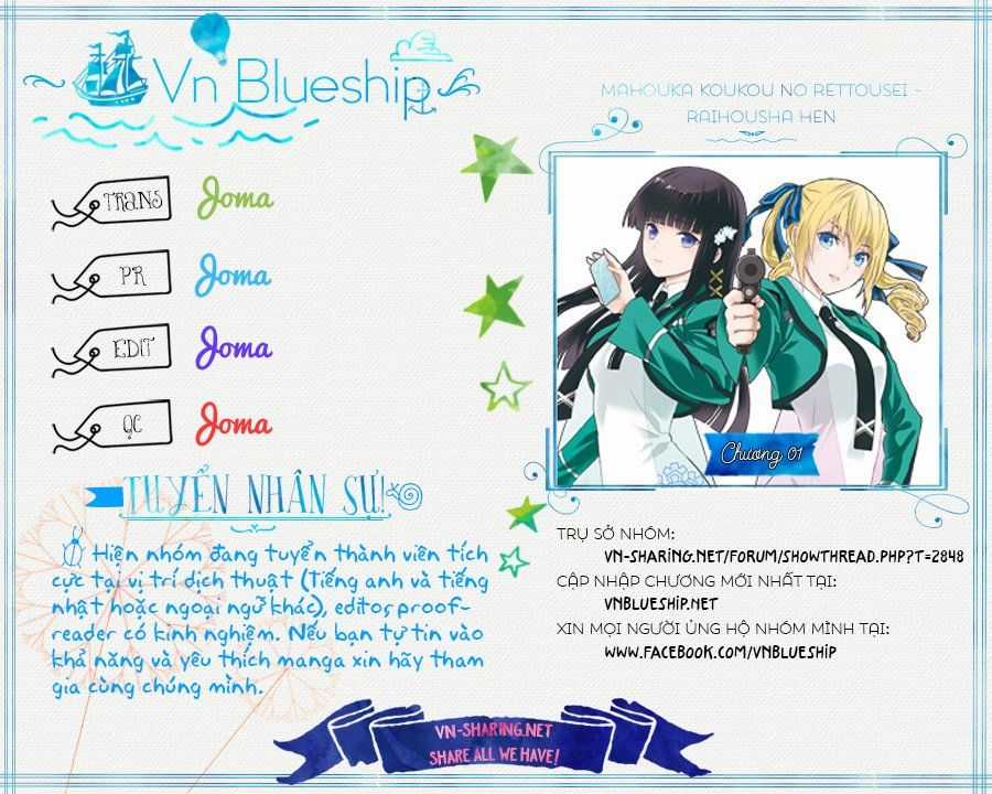 Mahouka Koukou No Rettousei – Raihousha Hen Chapter 1 trang 0