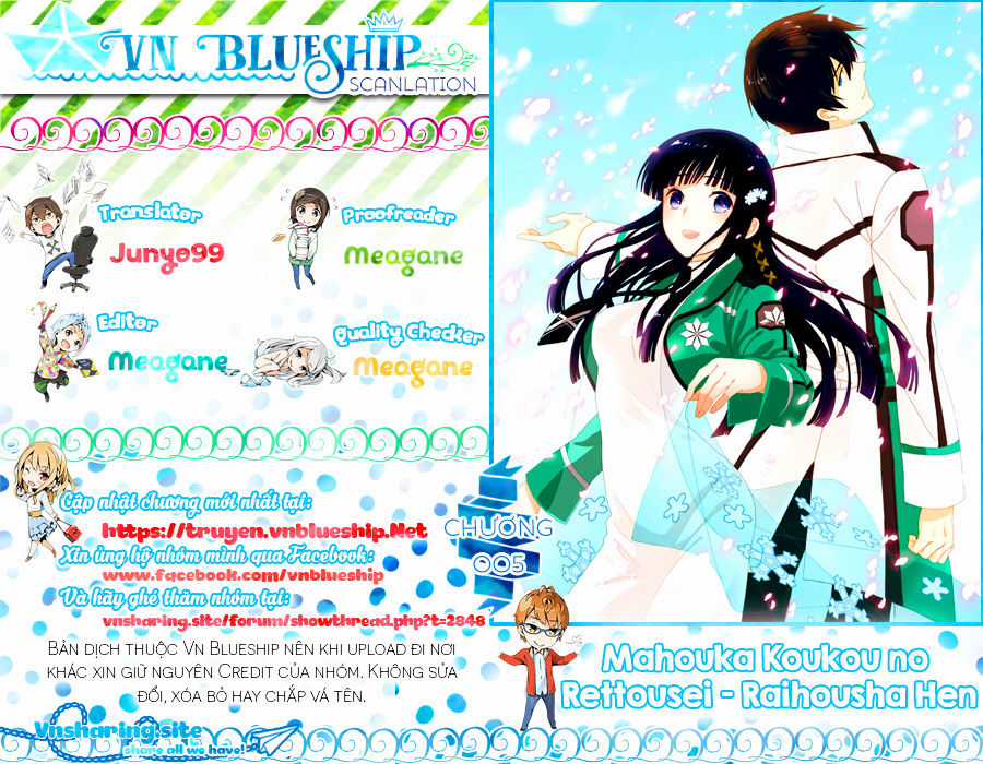 Mahouka Koukou No Rettousei – Raihousha Hen Chapter 5 trang 0