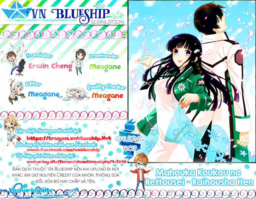 Mahouka Koukou No Rettousei – Raihousha Hen Chapter 7 trang 0