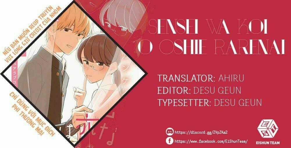 SENSEI WA KOI O OSHIE RARENAI Chapter 10 trang 0