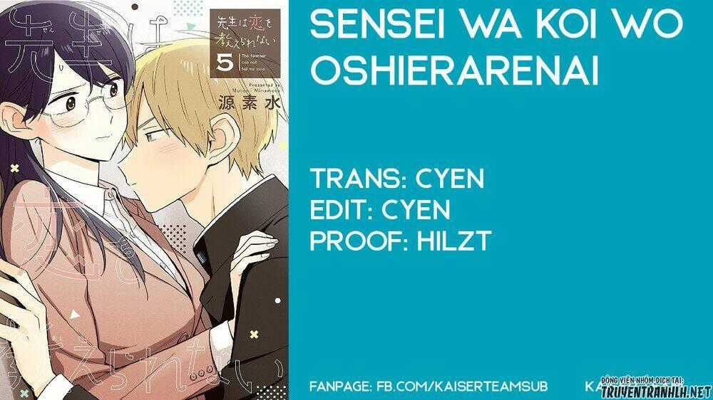 SENSEI WA KOI O OSHIE RARENAI Chapter 33 trang 0