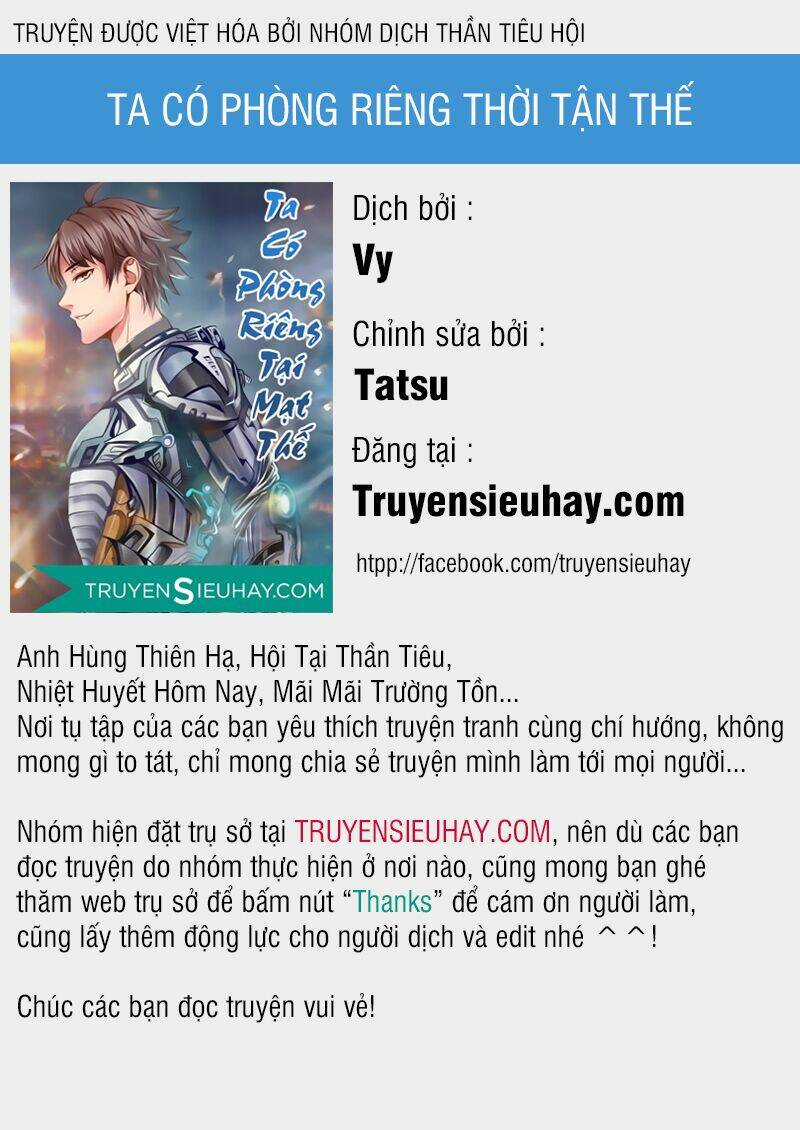 Ta Có Phòng Riêng Thời Tận Thế Chapter 1.2 trang 0