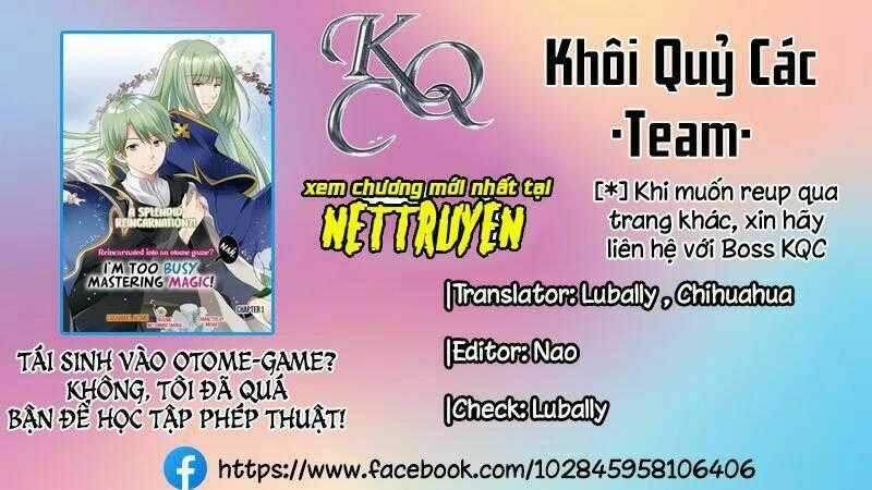 Tái Sinh Vào Otome-Game? Không, Tôi Đã Quá Bận Để Học Tập Phép Thuật! Chapter 4 trang 0