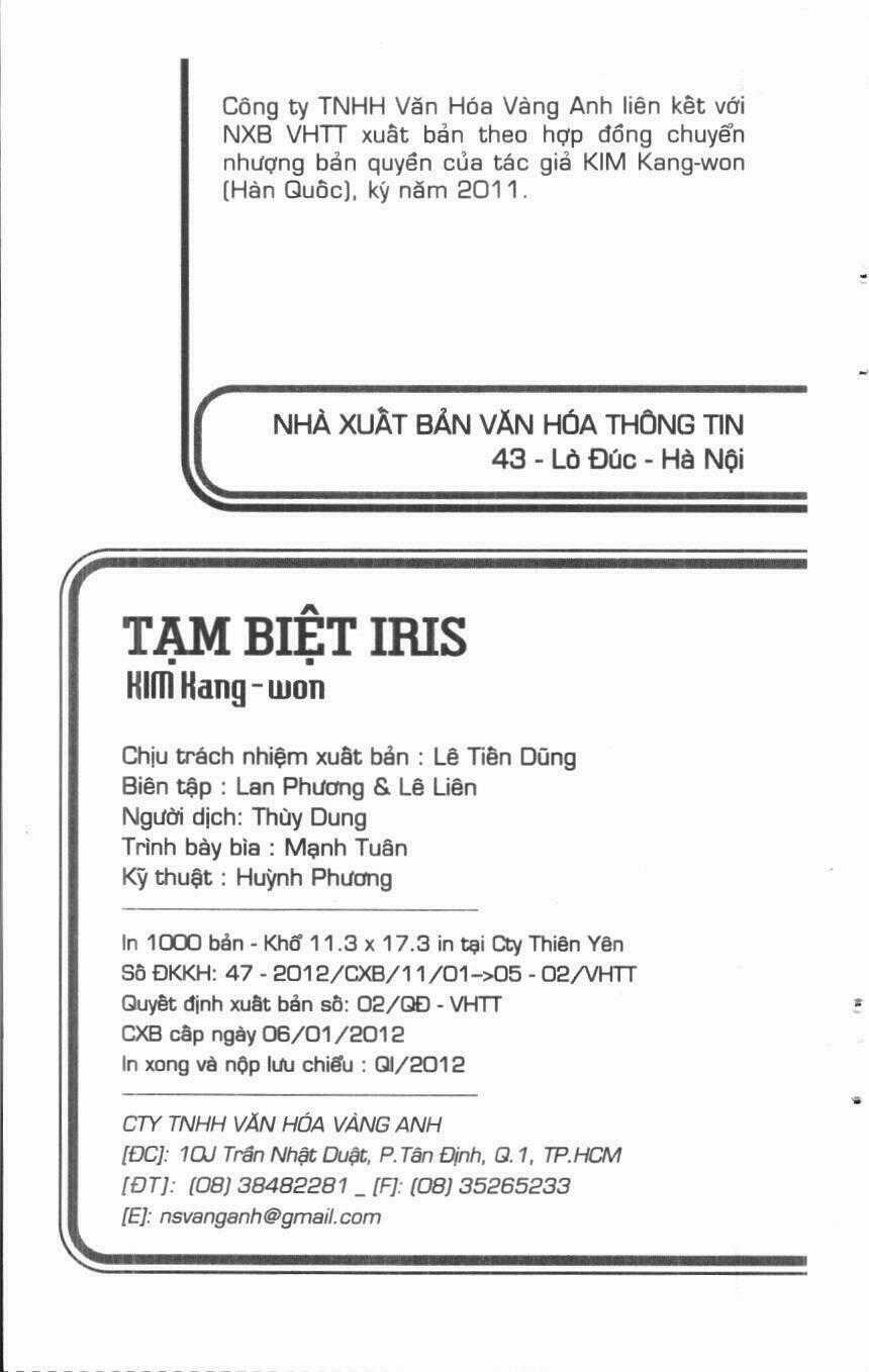 Tạm Biệt Iris Chapter 9 trang 1