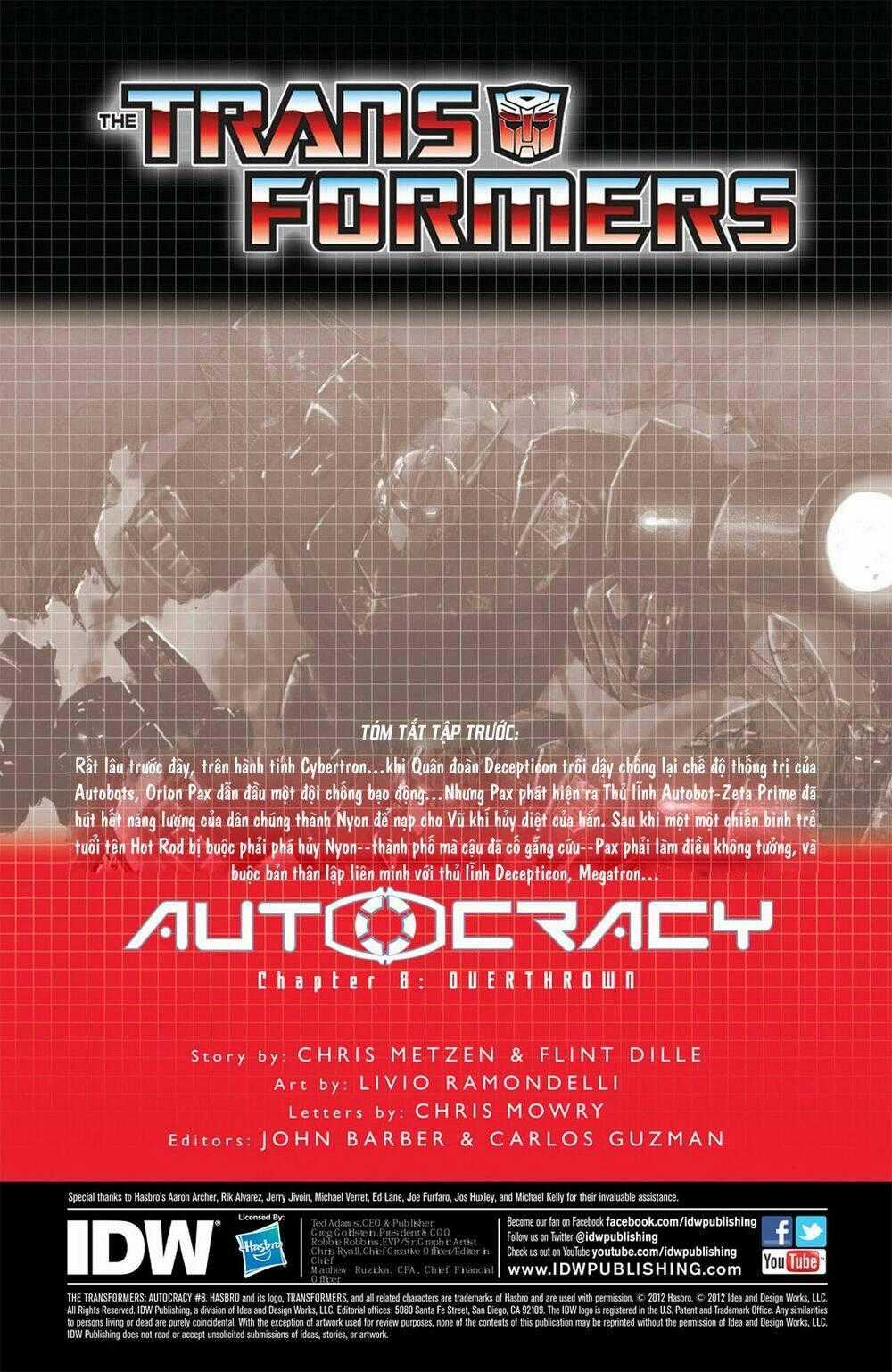 The Transformers: Autocracy Chapter 8 trang 1