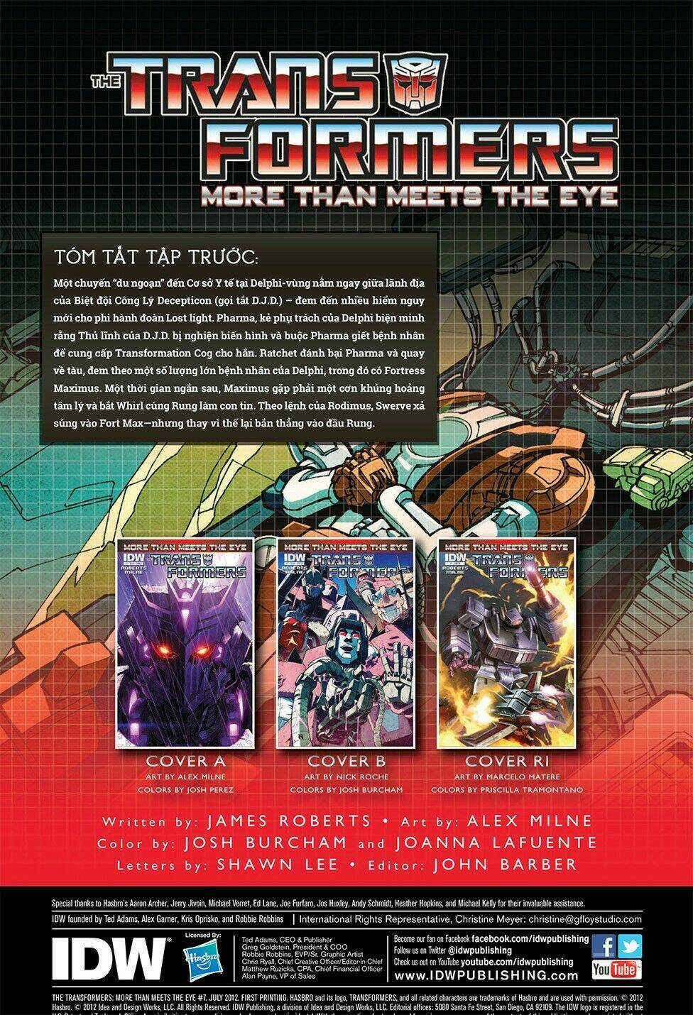 The Transformers: More Than Meets The Eye Chapter 7 trang 0