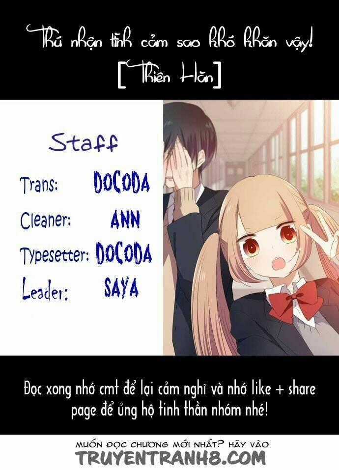 Thú Nhận Tình Cảm Sao Khó Khăn Vậy! Chapter 8 trang 0