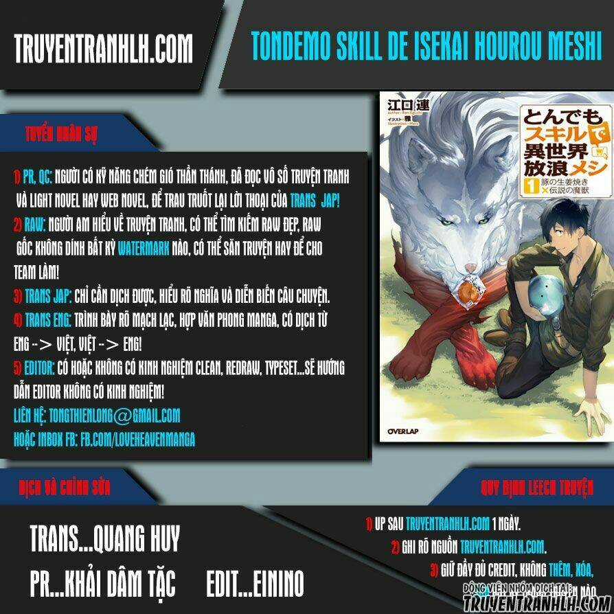 Tondemo Skill De Isekai Hourou Meshi Chapter 1 trang 0