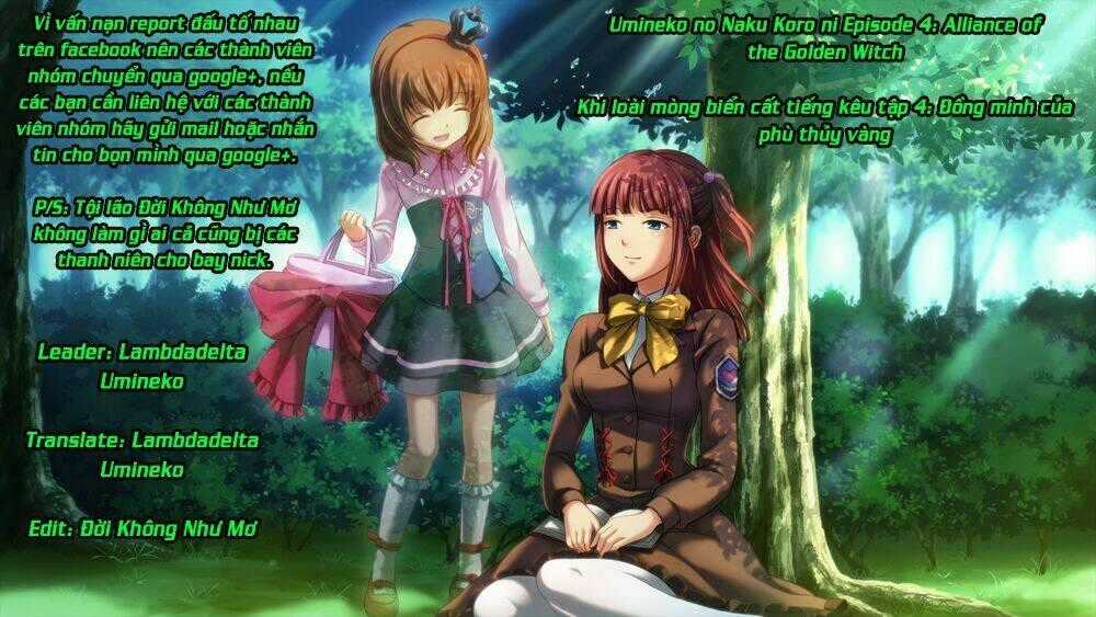 Umineko no Naku Koro ni Episode 1: Legend of the Golden Witch Chapter 25 trang 0