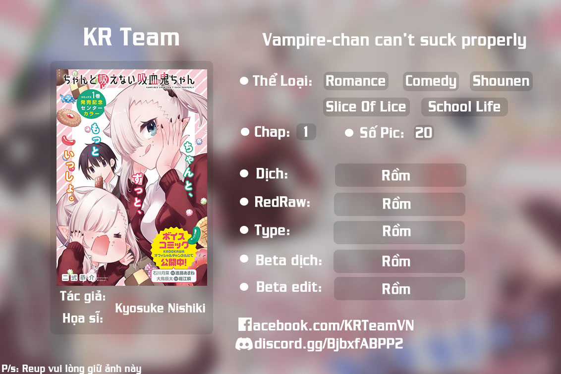 Vampire-Chan Can't Suck Properly Chapter 1 trang 0