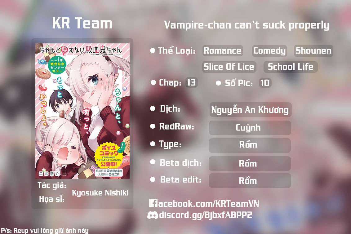 Vampire-Chan Can't Suck Properly Chapter 13 trang 0