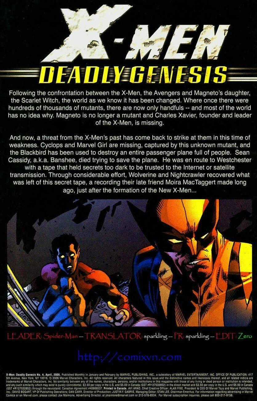 X-Men Deadly Genesis Chapter 4 trang 1