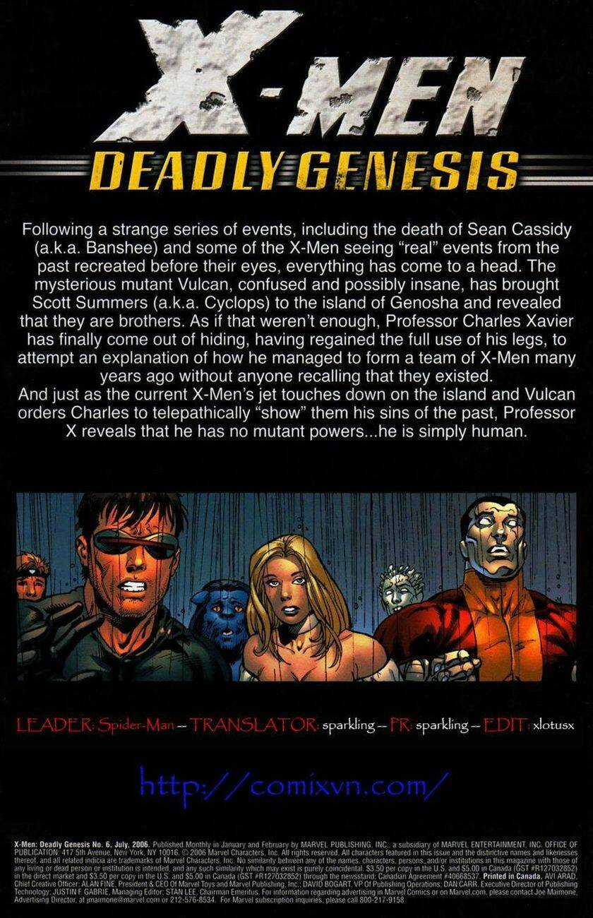 X-Men Deadly Genesis Chapter 6 trang 1