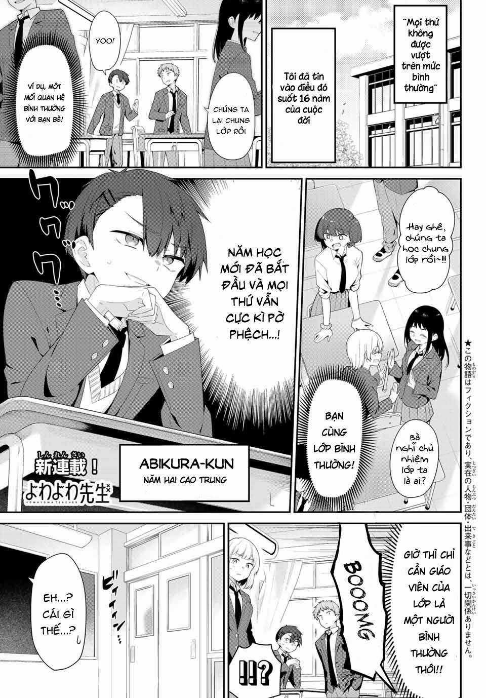 Yowayowa-Sensei Chapter 1 trang 1