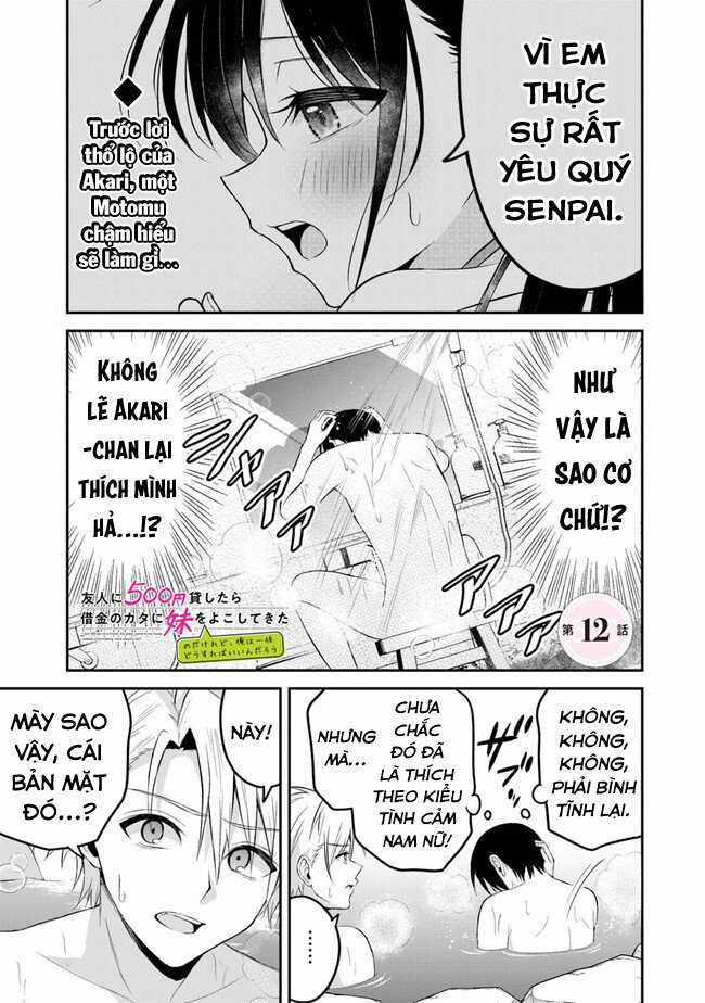 Yuujin ni 500 yen Kashitara Shakkin no Kata ni Imouto wo Yokoshitekita no dakeredo, Ore wa Ittai Dou Sureba iindarou Chapter 12 trang 1